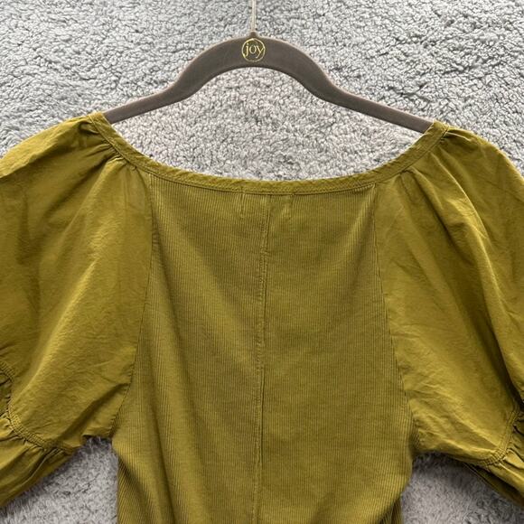 Nation Ltd XS Fitted Green Balloon Short Sleeve Stretchy Casual Organic Cotton - Picture 11 of 12